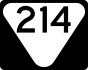 State Route 214 marker