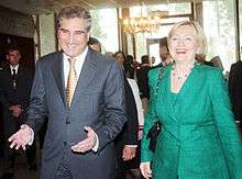 Hilliary Clinton with Shah Mehmood Qureshi, the foreign minister of Pakistan.