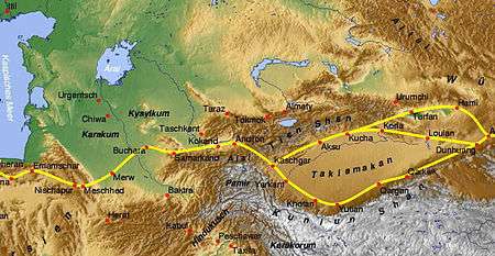 map of Central Asia and the Silk Road