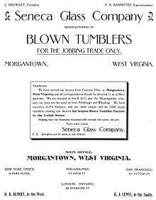 1896 advertisement for Seneca Glass Company