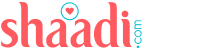 A wordmark displaying shaadi.com with an encircled heart above it