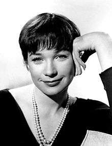 Black-and-white publicity photo of Shirley MacLaine promoting the film The Apartment.