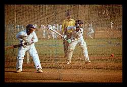 young men playing cricket