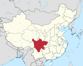 Map showing the location of Sichuan Province