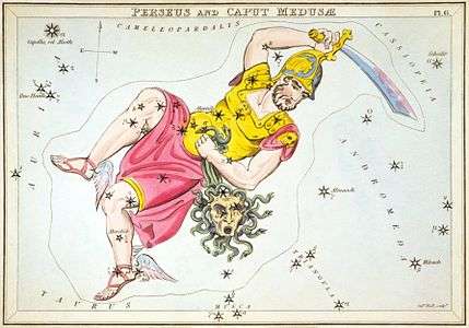 Constellation drawing of Perseus