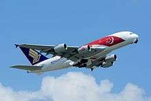 Singapore Airlines celebrated the nation's Golden Jubilee with its Airbus A380 in SG50 livery
