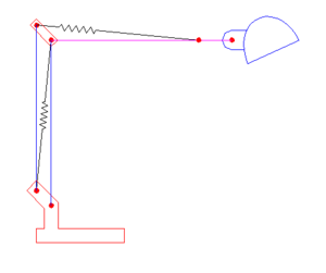 Diagram of a single-forearm lamp