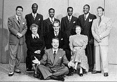 Skelton with the cast of the Raleigh Cigarette Program, 1948