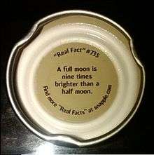 Inside of Snapple cap features factoid