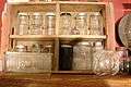 cabinet holding old glassware