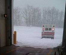Ambulance 614-2 responding to a call during the first blizzard of 2010.