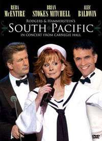A DVD cover showing a woman with long reddish hair is flanked by two men wearing formal dress