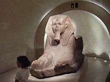 Statue of a sphinx at the Louvre.