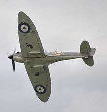 Supermarine Spitfire, pale below, ground coloured above