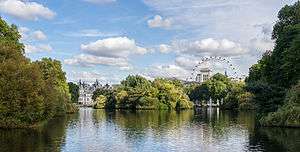 Lake with London Eye in the background