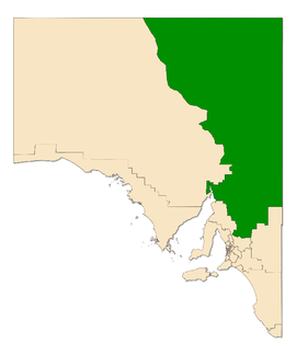 Map of South Australia with electoral district of Stuart highlighted