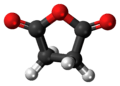 Ball-and-stick model of the succinic anhydride molecule