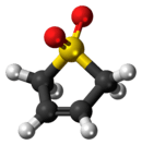 Ball-and-stick model of the sulfolene molecule