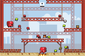 Gameplay in Super Crate Box from the level "Construction Yard".