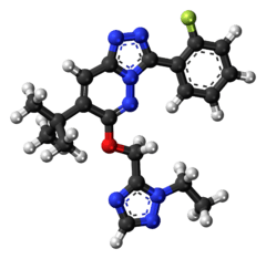 Ball-and-stick model of the TPA-023 molecule