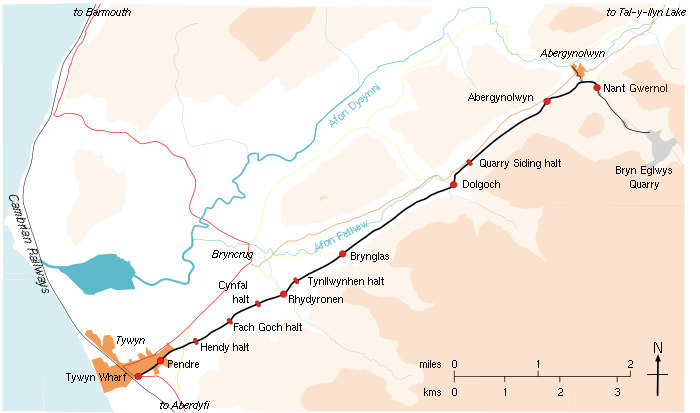 Map of the Talyllyn Railway