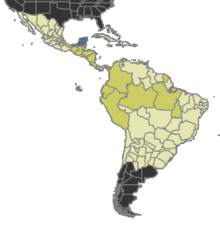 Map of Central and South America