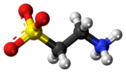 Ball-and-stick model of the taurine zwitterion