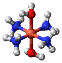 Ball-and-stick model of the tetraamminediaquacopper (II) cation