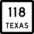 State Highway 118 marker