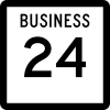 The marker for Texas Highway 24 business