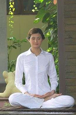 Thai young woman meditating