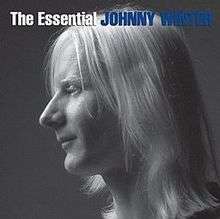 Black-and-white head shot of Johnny Winter