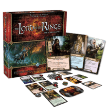Low resolution The Lord of the Rings: The Card Game box and example gameplay layout