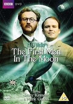 The film's stars, dressed in 1800s garb, and an alien Selenite figure, full moon in background, film title in foreground.