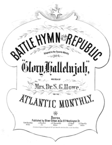Cover of the 1862 sheet music for "The Battle Hymn of the Republic"