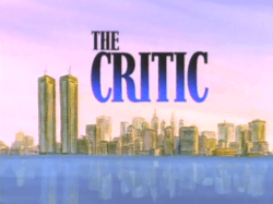 A cityscape of New York with the words "The Critic" above the skyline
