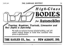 The Kahler Co. Inc. Auto Body Advertisement - b/w magazine ad