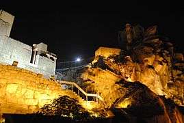 The back of Ancient Roman theatre nightly, Plovdiv, Bulgaria.jpg