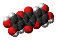 Space-filling model of the thelephoric acid molecule