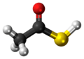 Ball-and-stick model of the thioacetic acid molecule