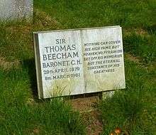 Beecham's gravestone