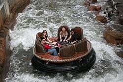 One of the rafts of the Thunder River Rapids Ride