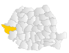 Map of Romania highlighting Timiș County