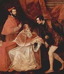 Portrait of Pope Paul III with Alessandro Farnese and Ottavio Farnese