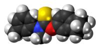 Space-filling model of the tolciclate molecule
