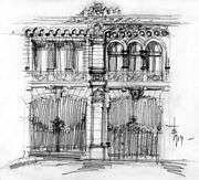 Facade sketch. Extract from the Toma T. Socolescu's sketches notebook.