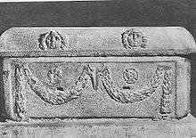 A photo of the sarcophagus of Pope Adrian IV