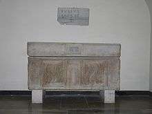 A photo of an ancient sarcophagus