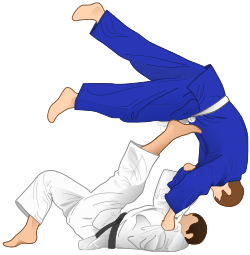 Tomoe-nage, a rear sacrifice throw included in Nage-no-kata