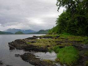 Mountains and water in Tongass National Forest.
